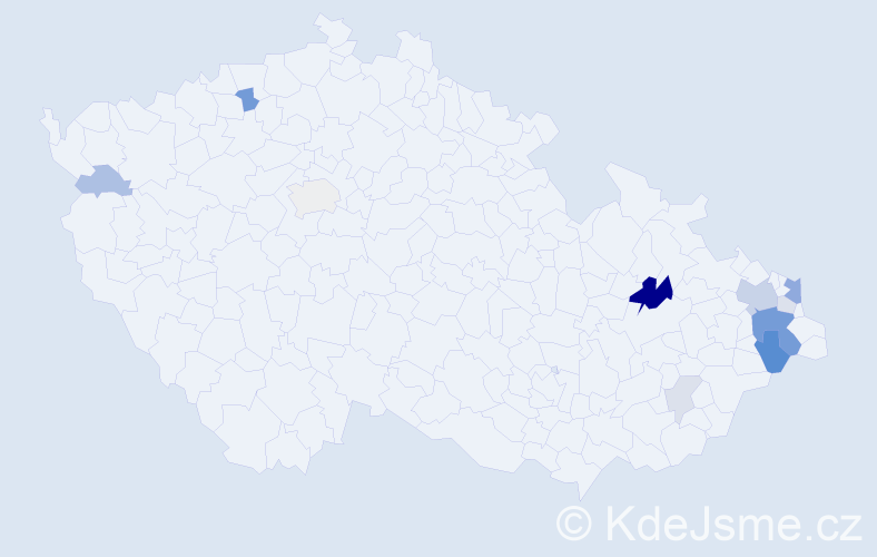 Příjmení: 'Maďová', počet výskytů 33 v celé ČR