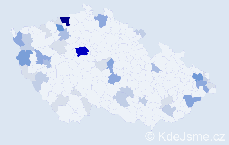 Příjmení: 'Daňko', počet výskytů 130 v celé ČR
