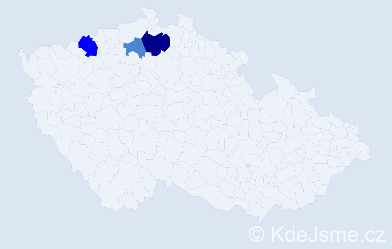 Příjmení: 'Kisty', počet výskytů 6 v celé ČR