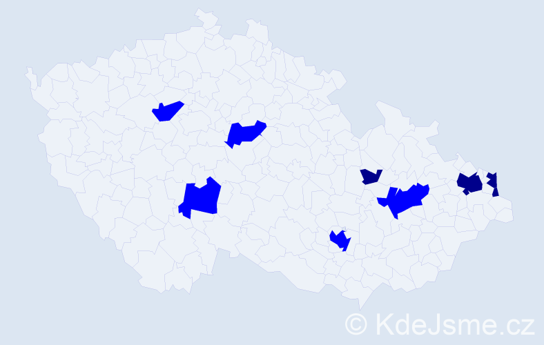 Příjmení: 'Sowová', počet výskytů 13 v celé ČR