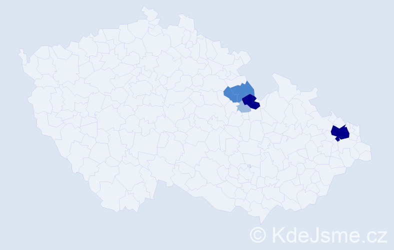 Příjmení: 'Triandafilu', počet výskytů 13 v celé ČR