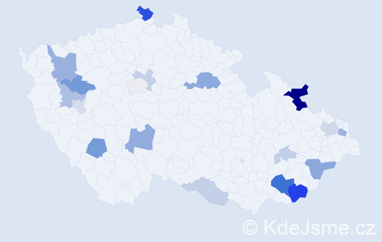 Příjmení: 'Kusendová', počet výskytů 42 v celé ČR