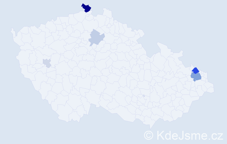 Příjmení: 'Chwalek', počet výskytů 15 v celé ČR