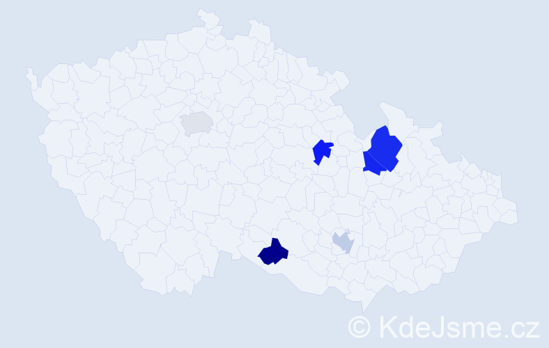 Příjmení: 'Vakolya', počet výskytů 7 v celé ČR