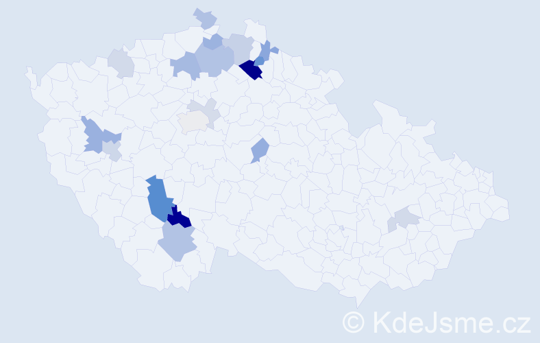 Příjmení: 'Kurfirstová', počet výskytů 38 v celé ČR