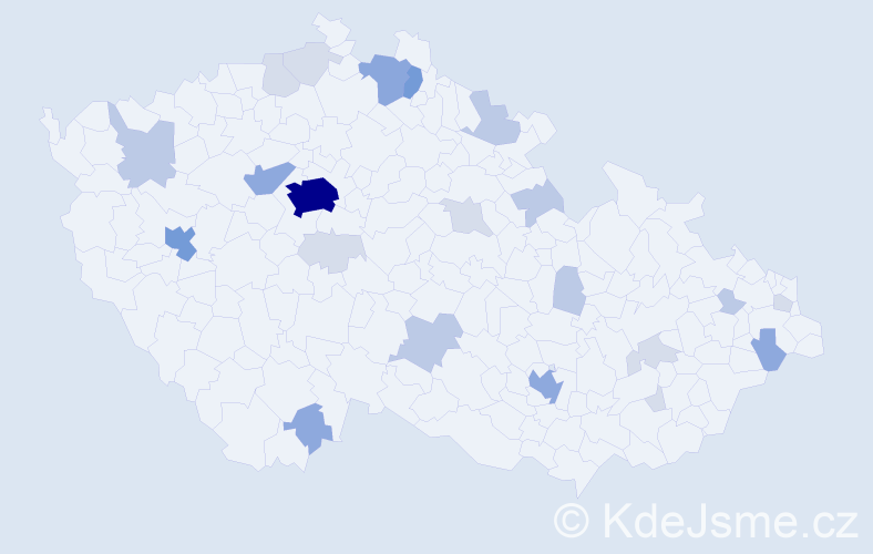 Příjmení: 'Hall', počet výskytů 66 v celé ČR