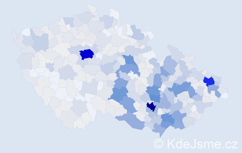 Příjmení: 'Vašíčková', počet výskytů 2905 v celé ČR