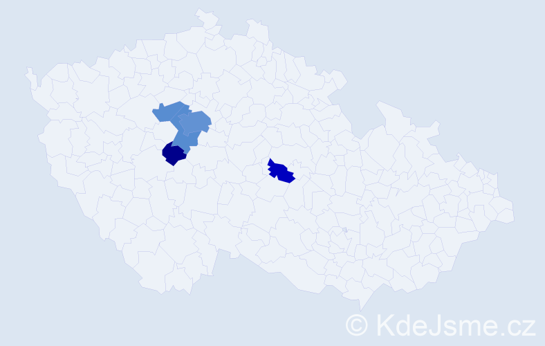 Příjmení: 'Ilin', počet výskytů 19 v celé ČR