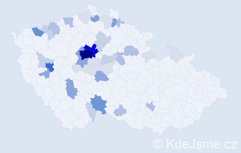 Příjmení: 'Ledecký', počet výskytů 142 v celé ČR