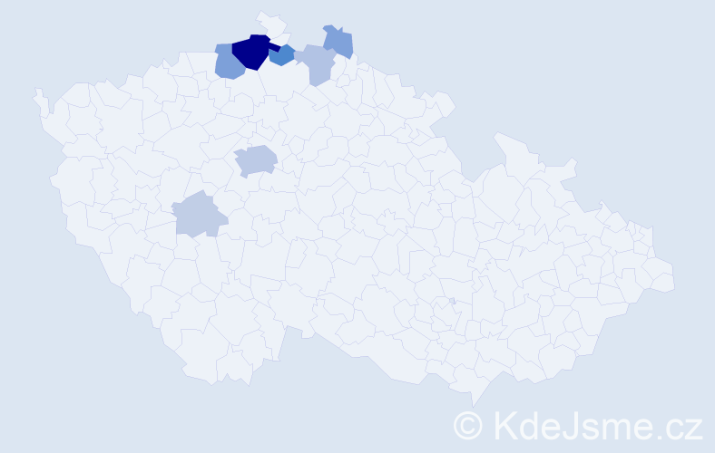 Příjmení: 'Kny', počet výskytů 32 v celé ČR