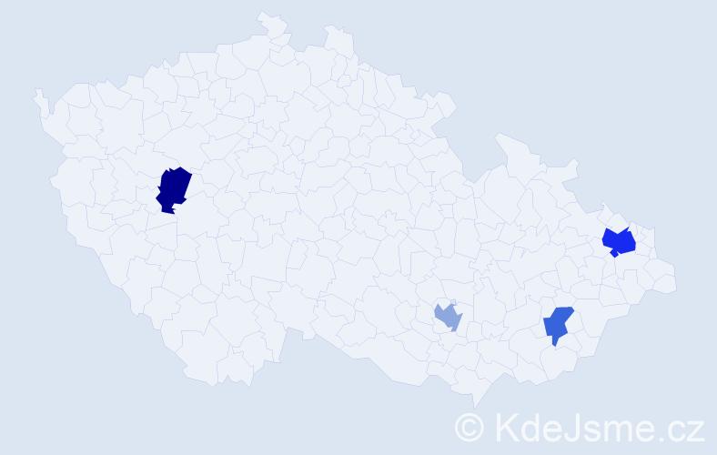 Příjmení: 'Mosor', počet výskytů 6 v celé ČR
