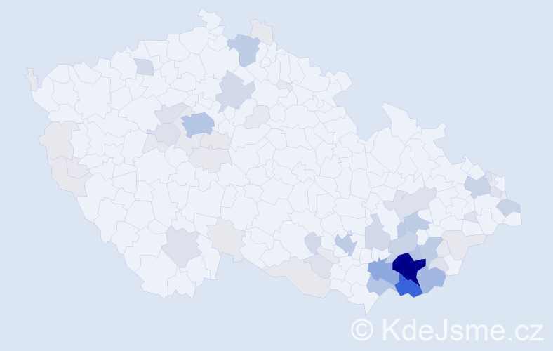 Příjmení: 'Lagová', počet výskytů 195 v celé ČR