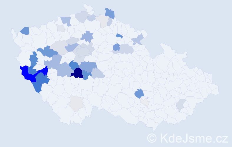 Příjmení: 'Hrabíková', počet výskytů 142 v celé ČR