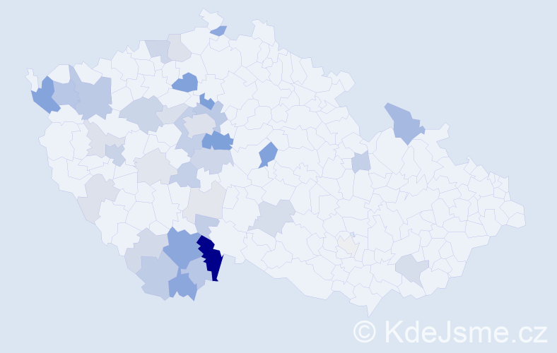 Příjmení: 'Kročáková', počet výskytů 116 v celé ČR