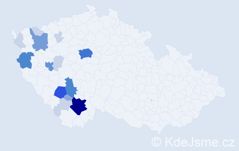 Příjmení: 'Lafata', počet výskytů 56 v celé ČR