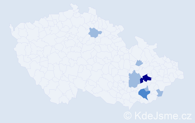 Příjmení: 'Marecká', počet výskytů 12 v celé ČR