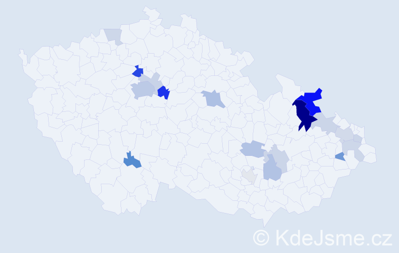Příjmení: 'Sakalová', počet výskytů 42 v celé ČR