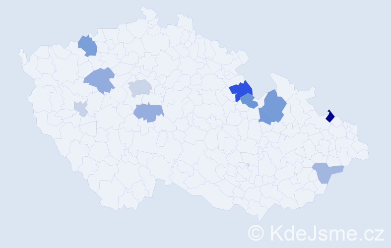 Příjmení: 'Csölle', počet výskytů 19 v celé ČR