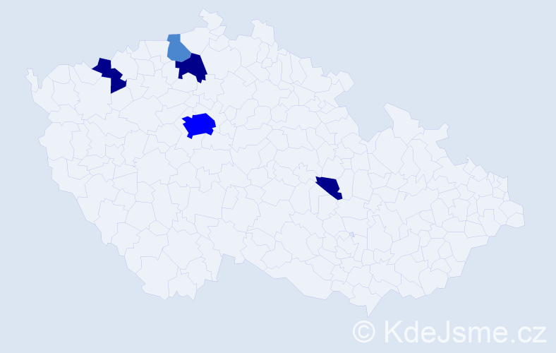 Příjmení: 'Nacková', počet výskytů 12 v celé ČR