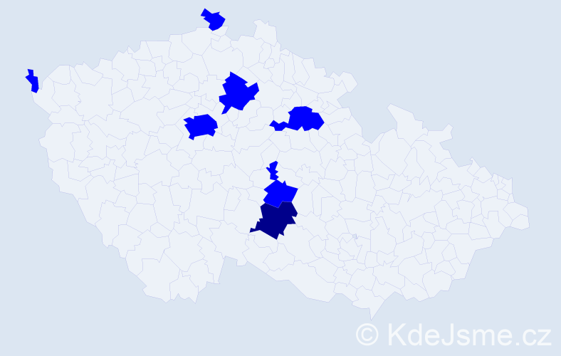 Příjmení: 'Ochir', počet výskytů 8 v celé ČR