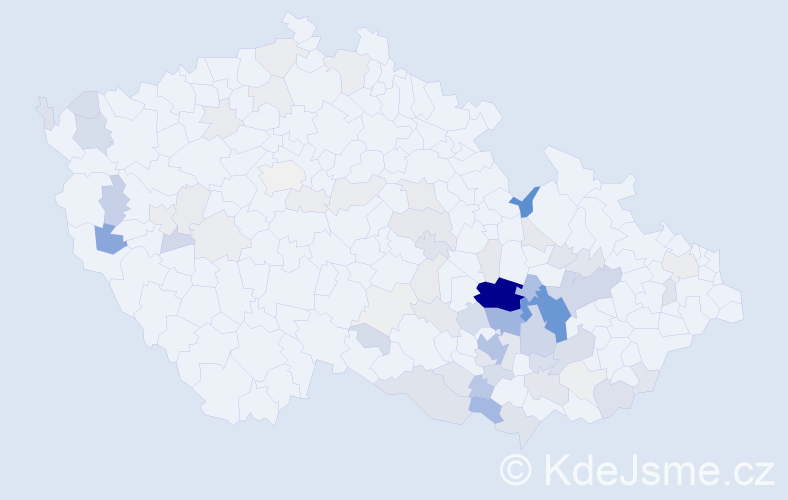 Příjmení: 'Kejíková', počet výskytů 255 v celé ČR