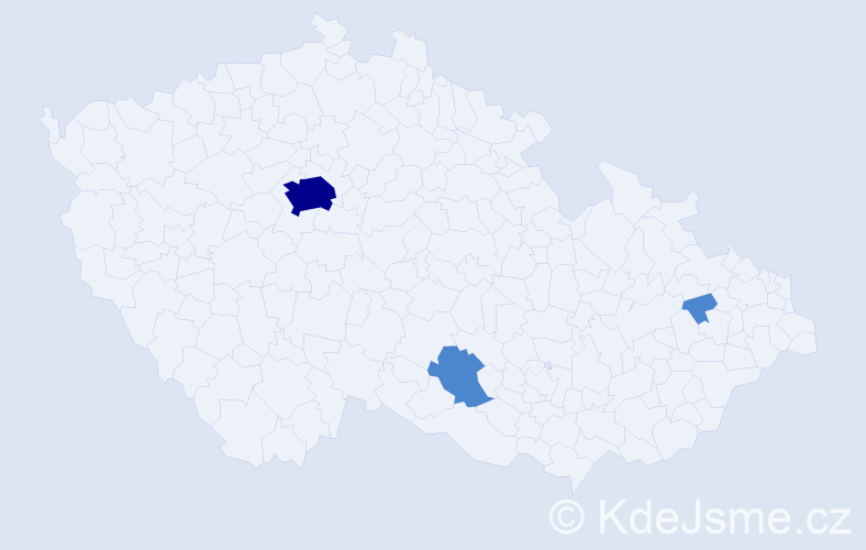 Příjmení: 'Máhrová', počet výskytů 5 v celé ČR
