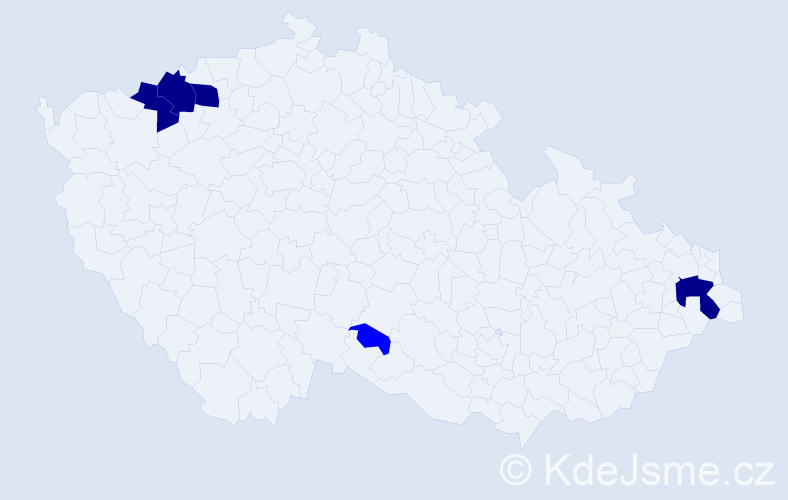 Příjmení: 'Hunčárová', počet výskytů 9 v celé ČR