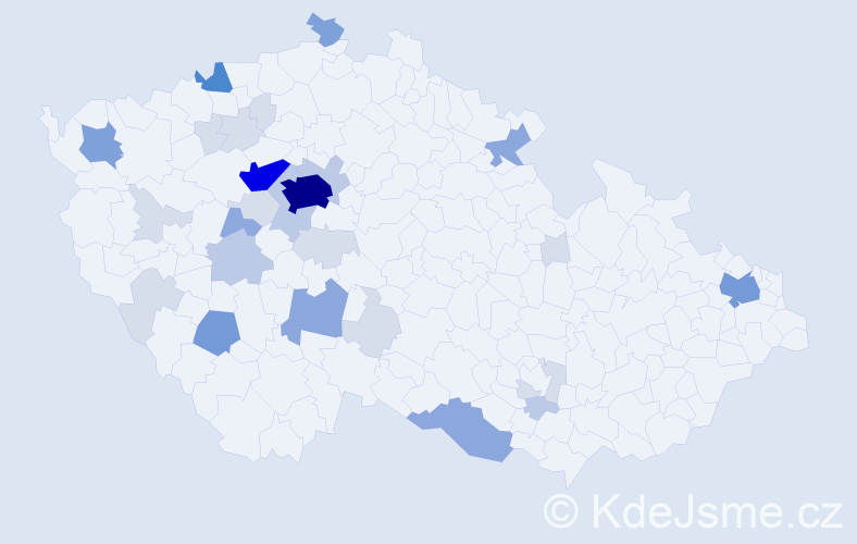 Příjmení: 'Vršek', počet výskytů 99 v celé ČR