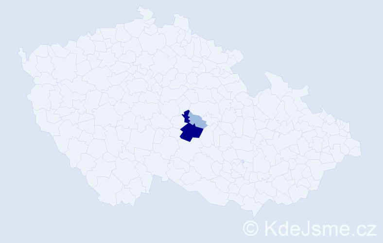 Příjmení: 'Pabousek', počet výskytů 5 v celé ČR