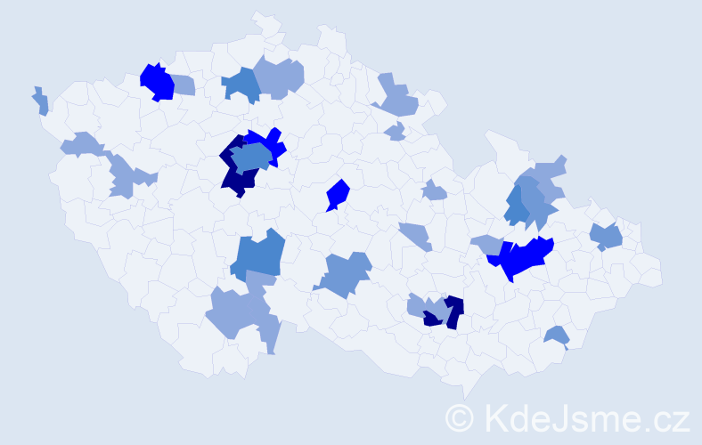 Příjmení: 'Kaščáková', počet výskytů 65 v celé ČR