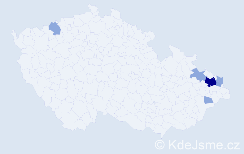 Příjmení: 'Wroblová', počet výskytů 16 v celé ČR