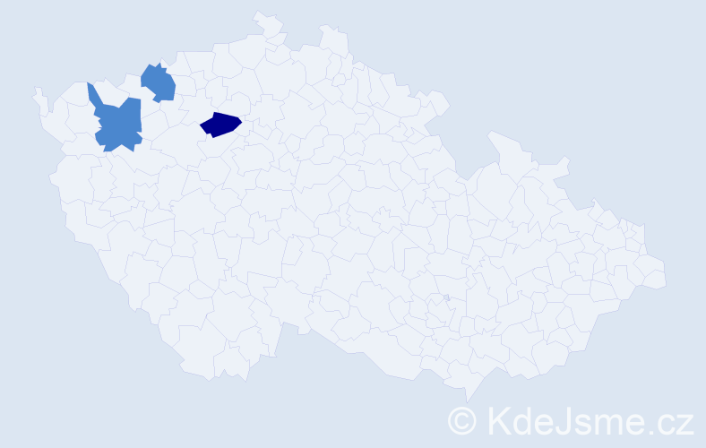 Příjmení: 'Tomišinec', počet výskytů 5 v celé ČR