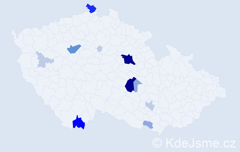 Příjmení: 'Ločárková', počet výskytů 46 v celé ČR