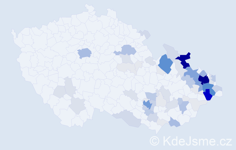 Příjmení: 'Kurečka', počet výskytů 347 v celé ČR