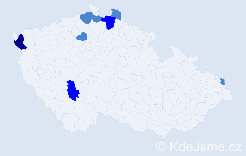 Příjmení: 'Tajbner', počet výskytů 12 v celé ČR