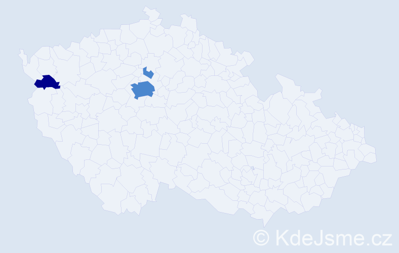 Příjmení: 'Haskell', počet výskytů 5 v celé ČR