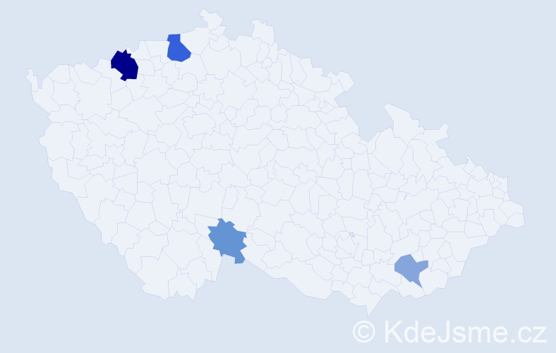 Příjmení: 'Áron', počet výskytů 9 v celé ČR