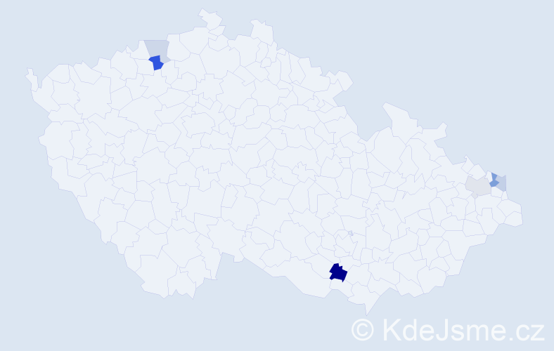 Příjmení: 'Cuprová', počet výskytů 9 v celé ČR