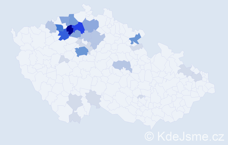 Příjmení: 'Hrzán', počet výskytů 95 v celé ČR