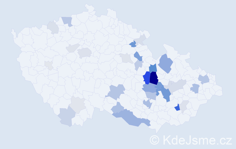 Příjmení: 'Kalandra', počet výskytů 95 v celé ČR