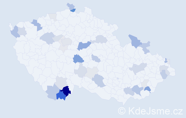 Příjmení: 'Koišová', počet výskytů 89 v celé ČR