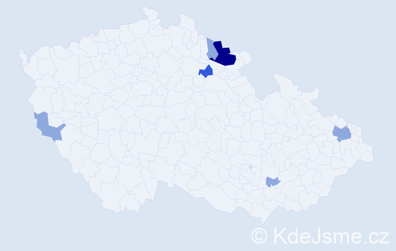 Příjmení: 'Lukáčková', počet výskytů 12 v celé ČR