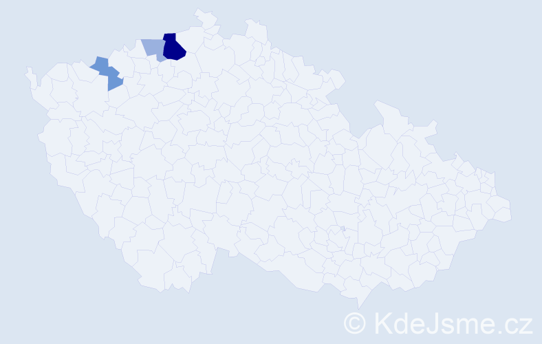Příjmení: 'Imbrušová', počet výskytů 8 v celé ČR