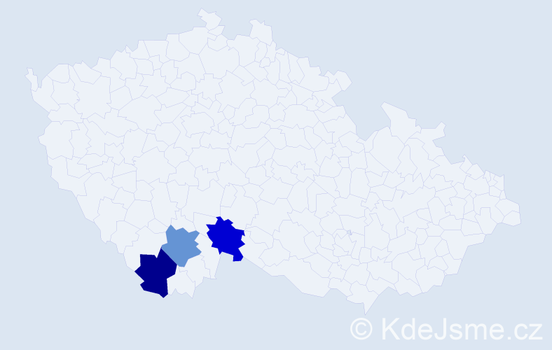 Příjmení: 'Holmeister', počet výskytů 3 v celé ČR