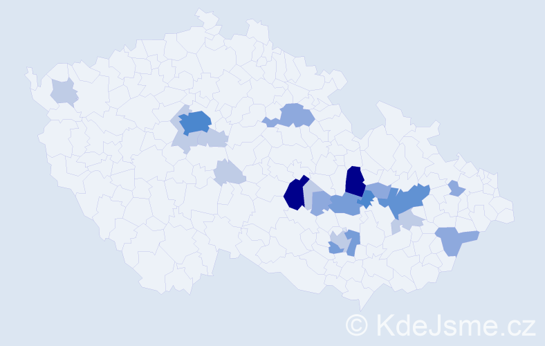 Příjmení: 'Neuer', počet výskytů 57 v celé ČR