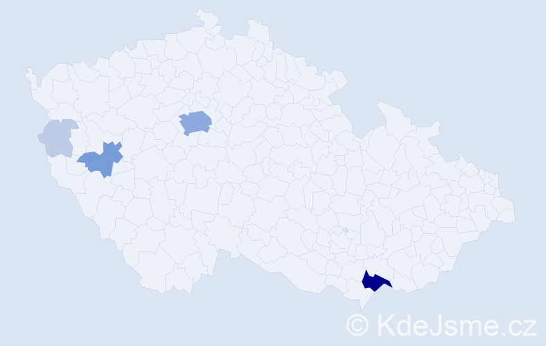 Příjmení: 'Brechličuková', počet výskytů 22 v celé ČR