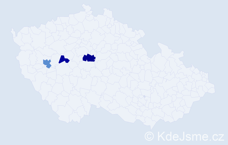 Příjmení: 'Kondvár', počet výskytů 5 v celé ČR
