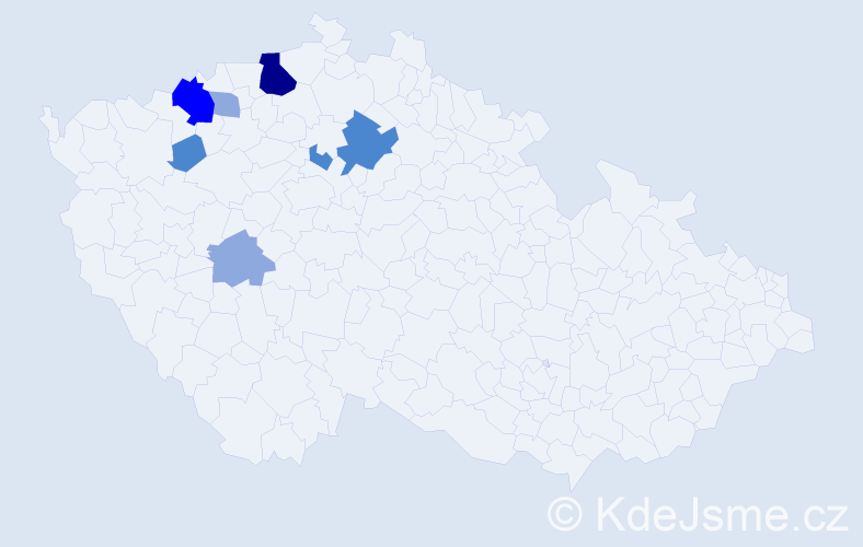 Příjmení: 'Gadžová', počet výskytů 17 v celé ČR