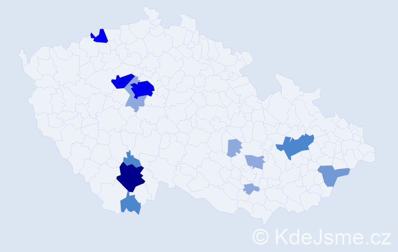Příjmení: 'Berec', počet výskytů 35 v celé ČR