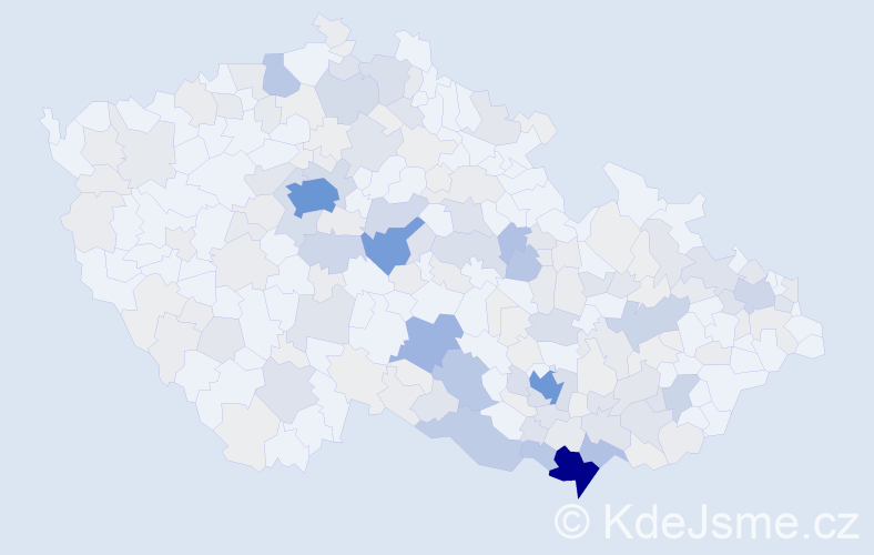 Příjmení: 'Nešporová', počet výskytů 835 v celé ČR